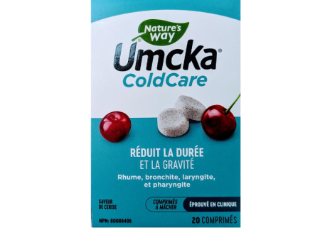 Umcka cold care - comprimés pour rhume, bronchite, laryngite et pharyngite (saveur de cerise) - Nature’s Way Online