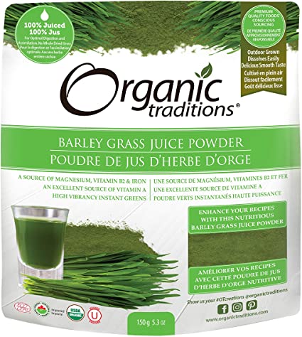 Poudre de jus d’herbe d’orge - Organic Traditions on Sale