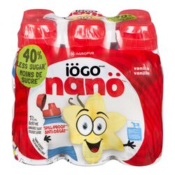 Assortiment de yogourt à boire à la saveur de vanille 1 %, Nano - 6x93 ml - Iögo Fashion