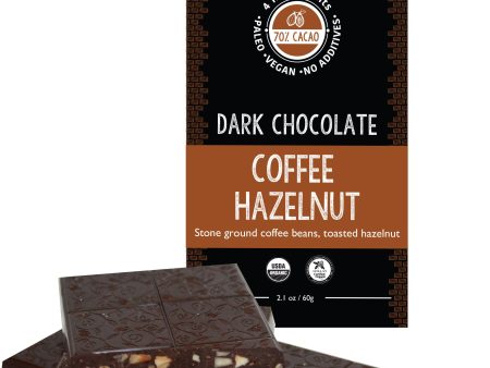 Tablette de chocolat noir bio 70 % de cacao au café et noisettes grillées - Brooklyn Born Chocolate Online Sale