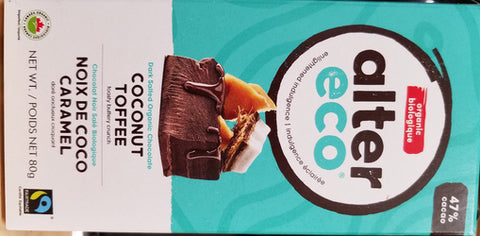 Tablette de chocolat noir bio équitable, vegan, 47%  de cacao à la noix de coco et caramel - Alter Eco For Cheap