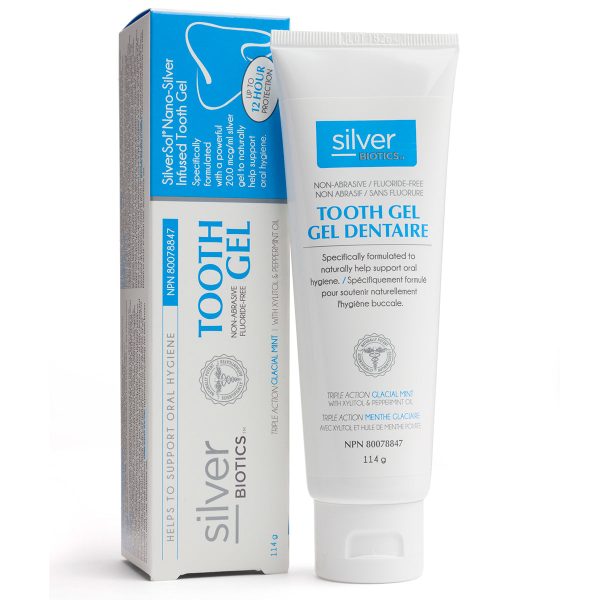 Gel dentaire non abrasif avec xylitol et huile de menthe poivrée - Silver Bioticd Discount