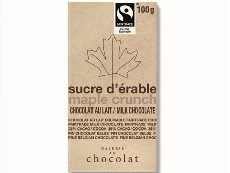 Tablette de chocolat au lait équitable bio au sucre d’érable - Galerie au chocolat Hot on Sale