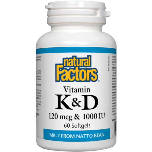 Vitamines K et D 120mcg et 1000 Ui - Natural Factors Online Hot Sale