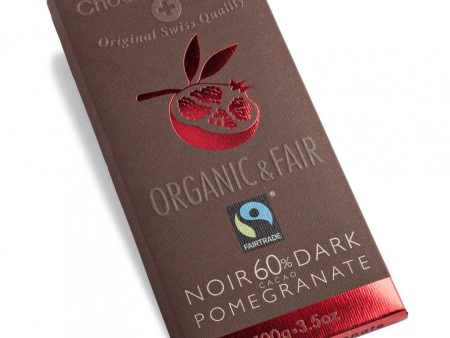 Tablette de chocolat noir bio 60 % de cacao à la grenade - Chocolat Stella Discount