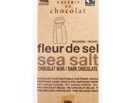 Tablette de chocolat noir équitable bio 72 % de cacoa avec fleur de sel - Galerie au chocolat For Cheap