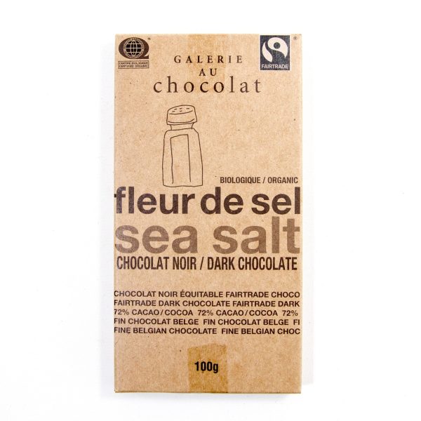 Tablette de chocolat noir équitable bio 72 % de cacoa avec fleur de sel - Galerie au chocolat For Cheap