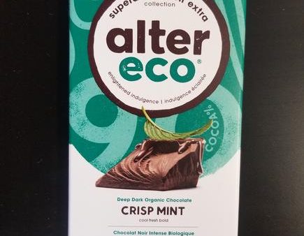 Tablette de chocolat noir bio équitable, vegan, 90%  de cacao à la menthe croquante - Alter Eco Online Hot Sale