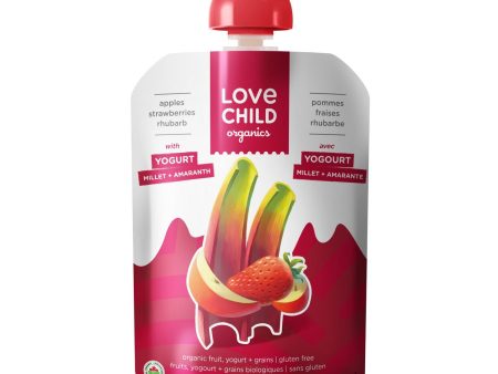 Purée avec yogourt pommes fraises et rhubarbe - Love Child Organic Online Hot Sale