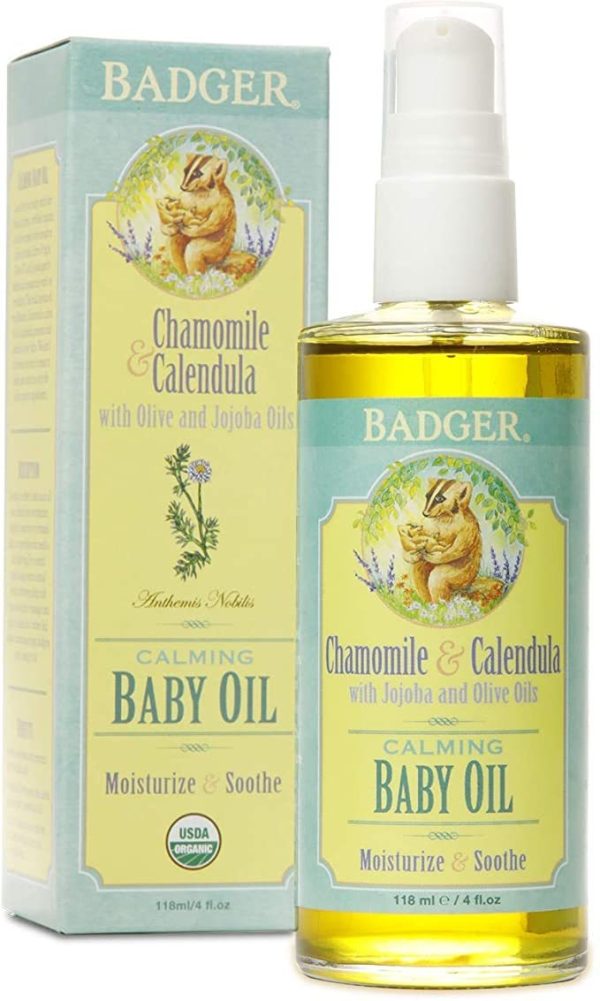 Huile apaisante pour bébé à la calendule - Badger For Cheap