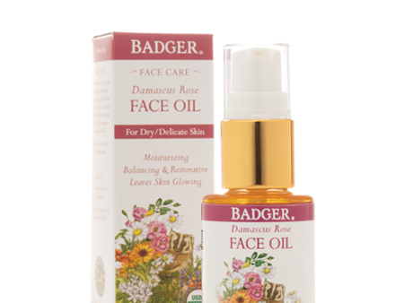 Huile pour le visage à la rose de Damas - Badger For Discount