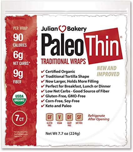 PaleoThin Wrap traditionnel fin sans gluten, vegan - Julian Bakery Online Sale