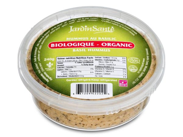 Hummus au basilic bio - Jardin Santé Hot on Sale