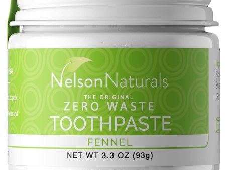 Dentifrice naturel zéro déchet au fennouil - Nelson Naturals For Sale