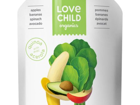 Purée aux pommes, poires, épinars et avocats - Love Child Organics Online Hot Sale