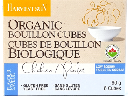 Cube de bouillon de poulet bio faible teneur en sodium - Harvestsun Online