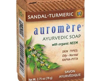 Savon ayurvédique à l’huile de neem au santal et curcuma - Auromère For Sale