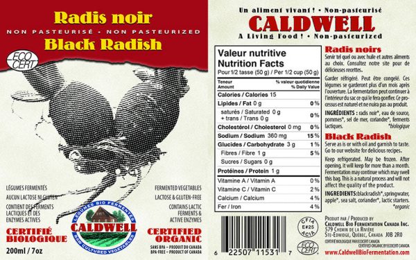 Radis noir non pasteurisé - Caldwell Online Sale