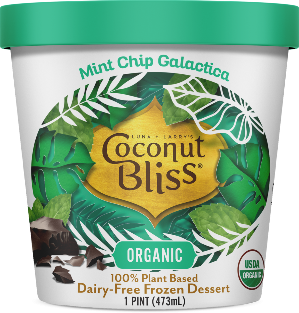 Dessert glaçé biologique (à base végétale sans produits laitiers) - Menthe galactique aux brisures de chocolat - Coconut Bliss Discount