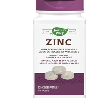 Zinc avec échinacée et vitamine C - Nature’s Way Sale