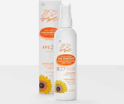 Écran solaire minéral naturel en vaporisateur pour enfants FPS 27 - The Green Beaver Company For Sale