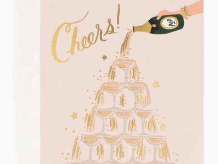 Champagne Tower Wedding Card For Cheap