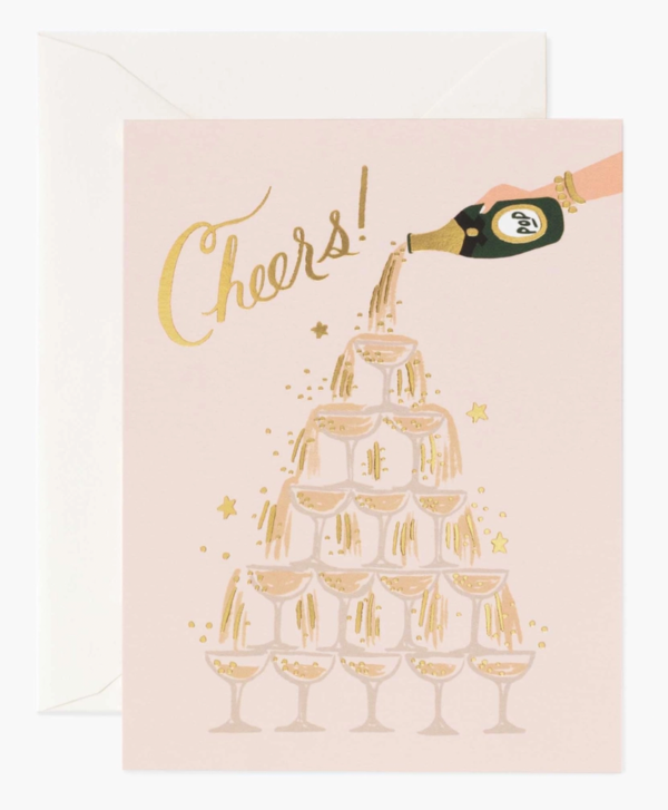 Champagne Tower Wedding Card For Cheap