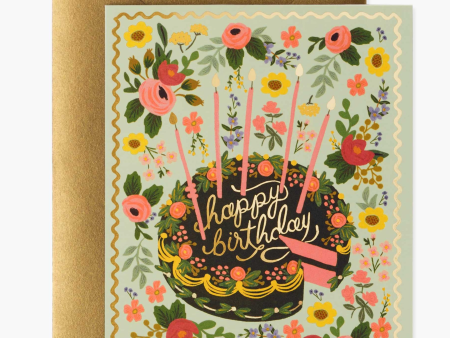 Floral Cake Birthday Card Cheap