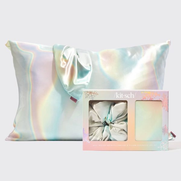 Holiday Satin Pillowcase and Pillow Scrunchie - Aura Fashion